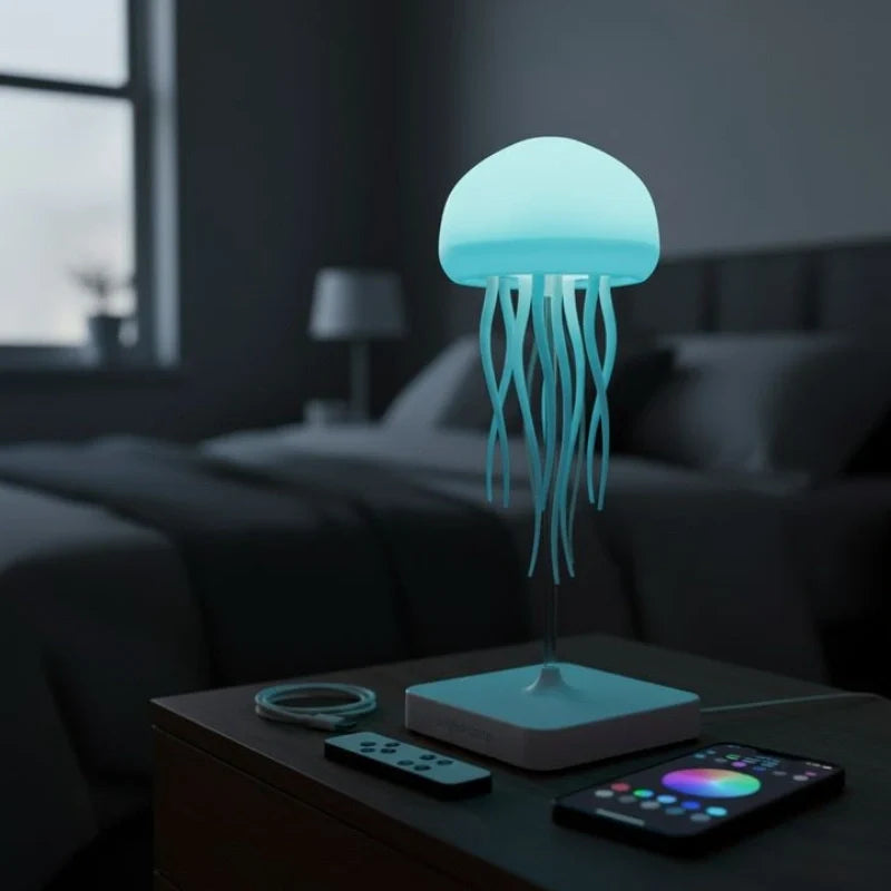 JellyWave™ LED-Quallenlampe – Bewegende Tentakel mit Farbwechsel für Schlafzimmer & Wohnzimmer