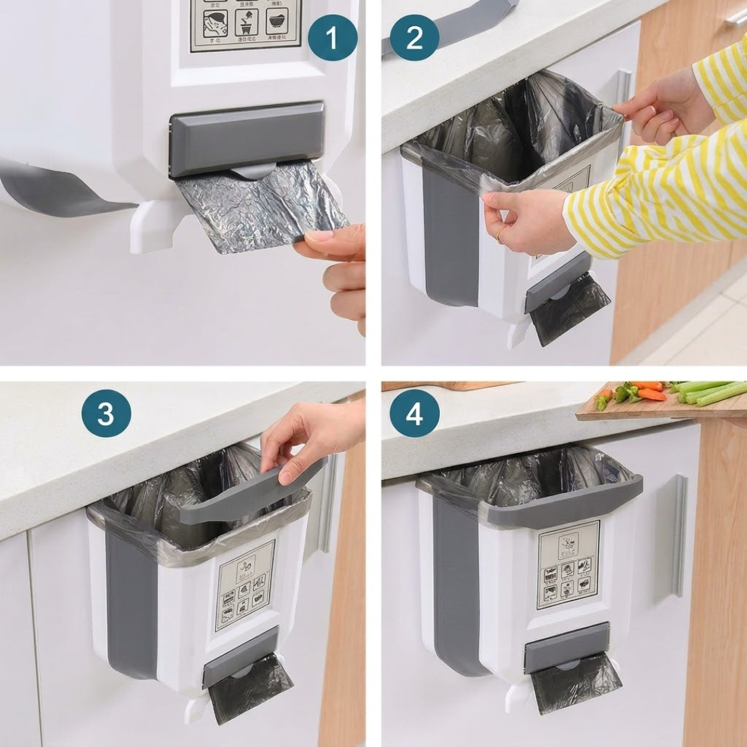 KitchenBin Pro | Platzsparender Falt-Mülleimer für die Küche