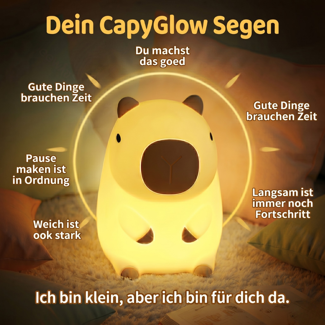 CapyGlow Nachtlampe | Beruhigendes LED-Licht für süße Träume