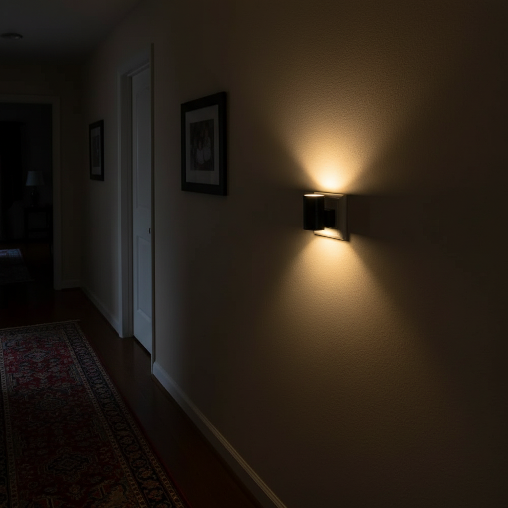 Donkere gang met juiste lamp