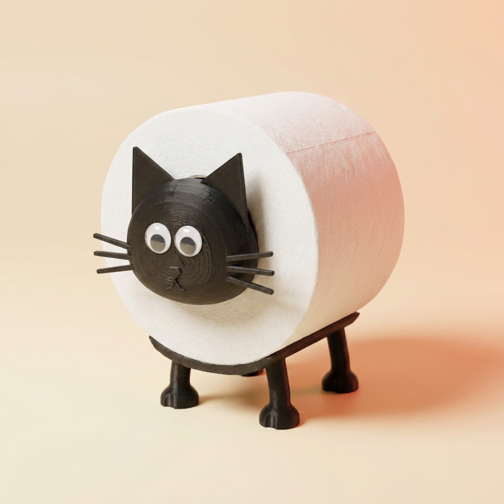 LachKatze Klopapierhalter Katze schwarz
