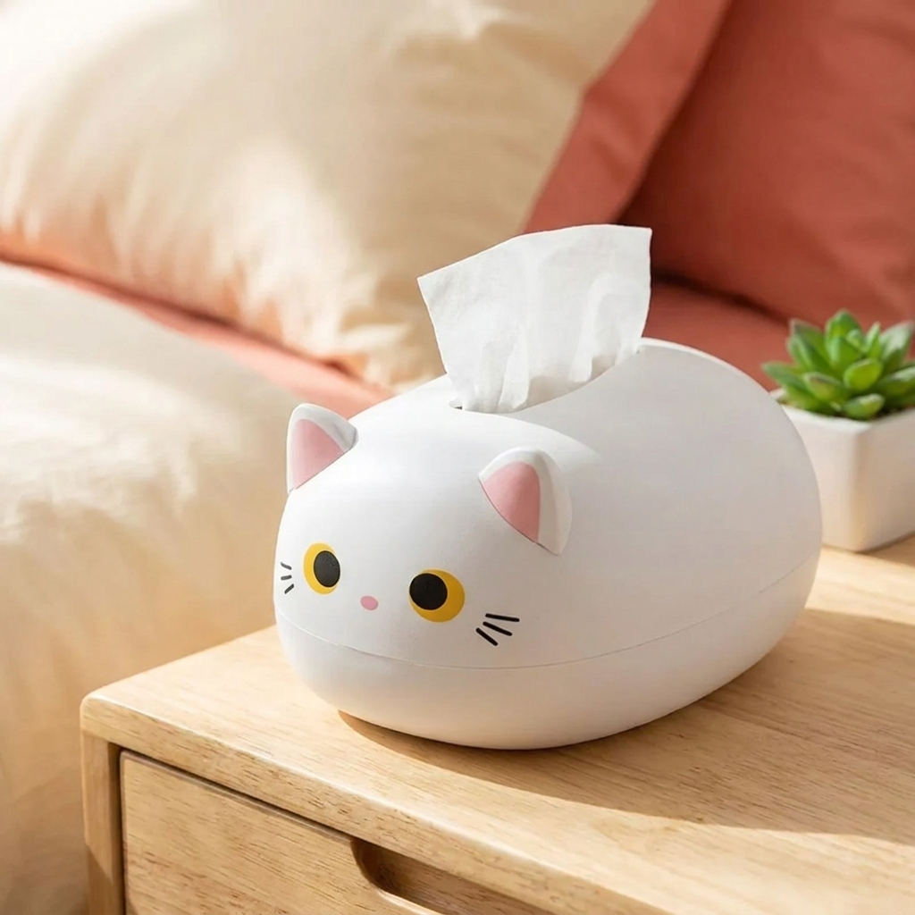 Miezibox Katzen-Taschentuchbox weiss