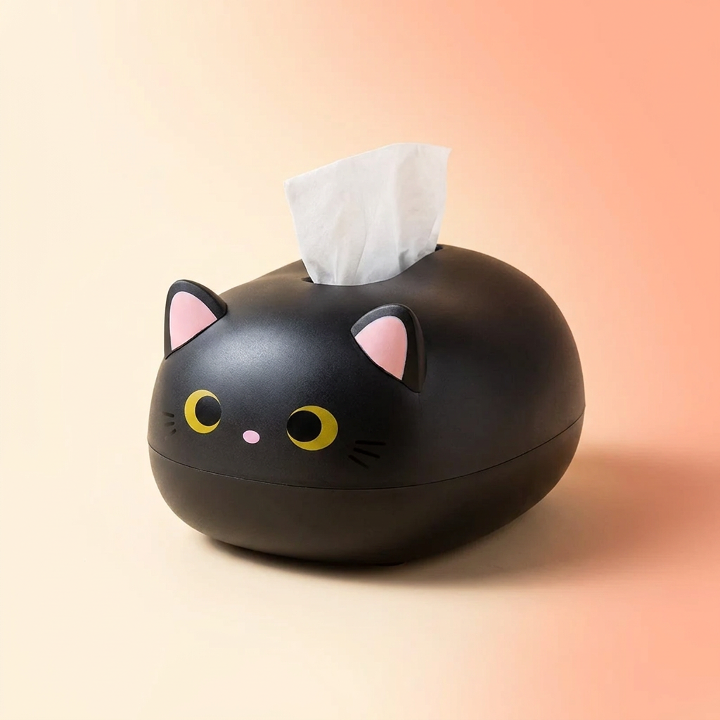 Miezibox Katzen-Taschentuchbox schwarz Studio