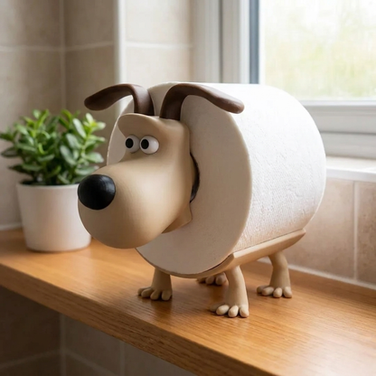 LachHund Hund Klopapierhalter Seitenansicht